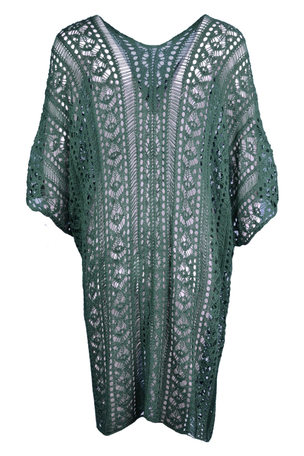 Cutout V-Neck Cover-Up with Tassel - AllIn Computer