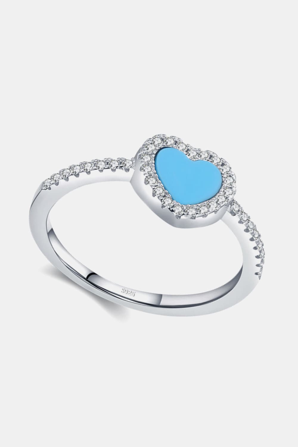 925 Sterling Silver Artificial Turquoise Ring - AllIn Computer