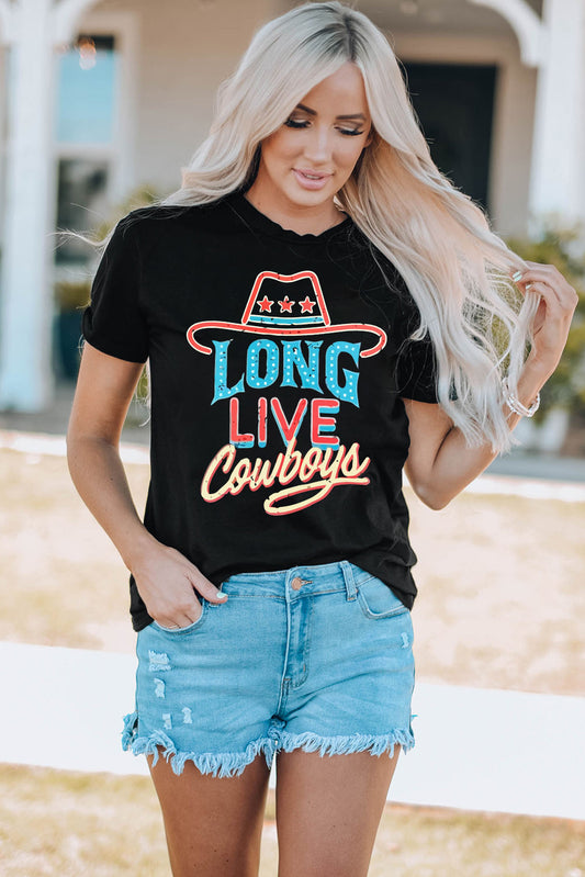 LONG LIVE COWBOYS Graphic Tee Shirt - AllIn Computer