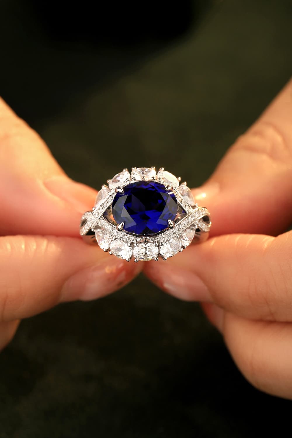 5 Carat Lab-Grown Sapphire Platinum-Plated Ring - AllIn Computer