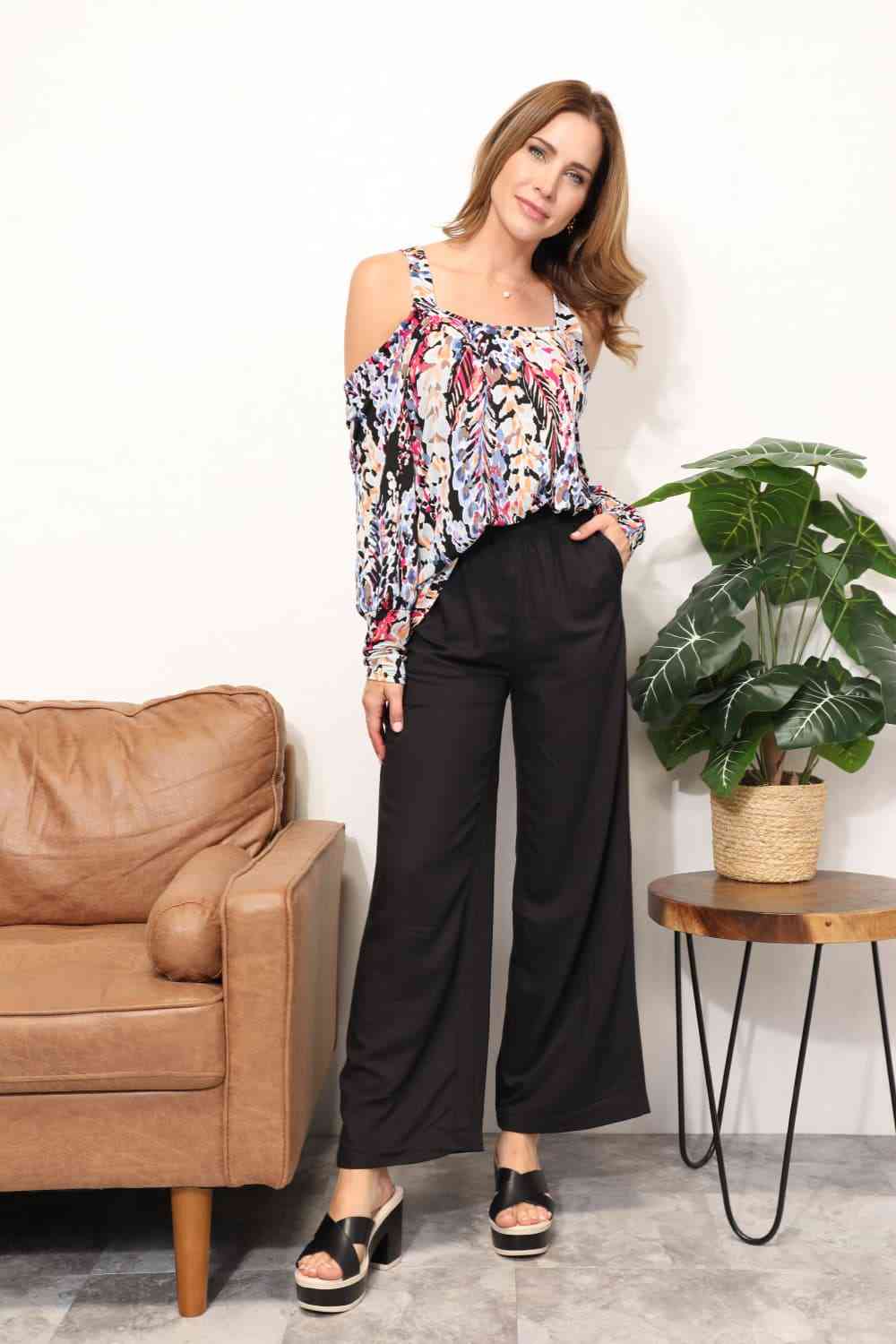 Sew In Love  Full Size High Neck Off Shoulder Criss Cross Top - AllIn Computer