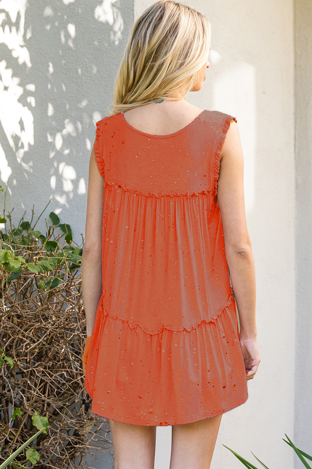 Ruched Frill V-Neck Tank - AllIn Computer