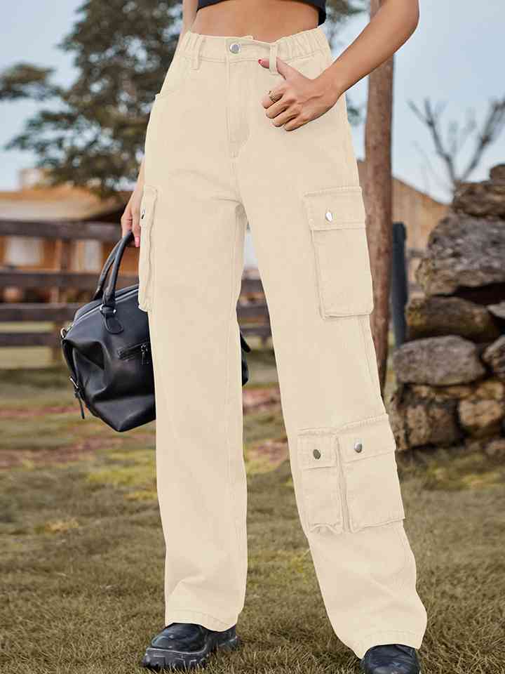 Straight Leg Cargo Jeans - AllIn Computer