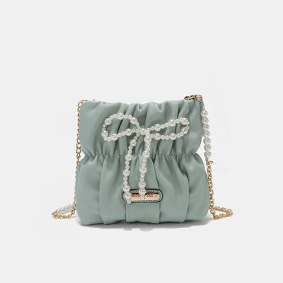 Nicole Lee USA Pearl Bow Chain Strap Purse - AllIn Computer