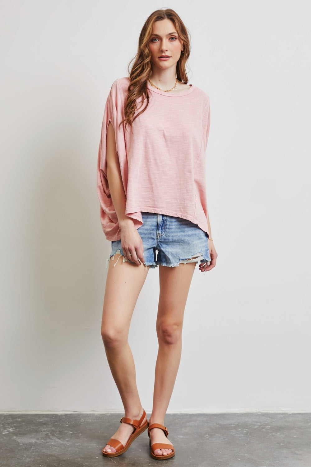HEYSON Full Size Garment-Dyed Boat Neck Oversized Top - AllIn Computer