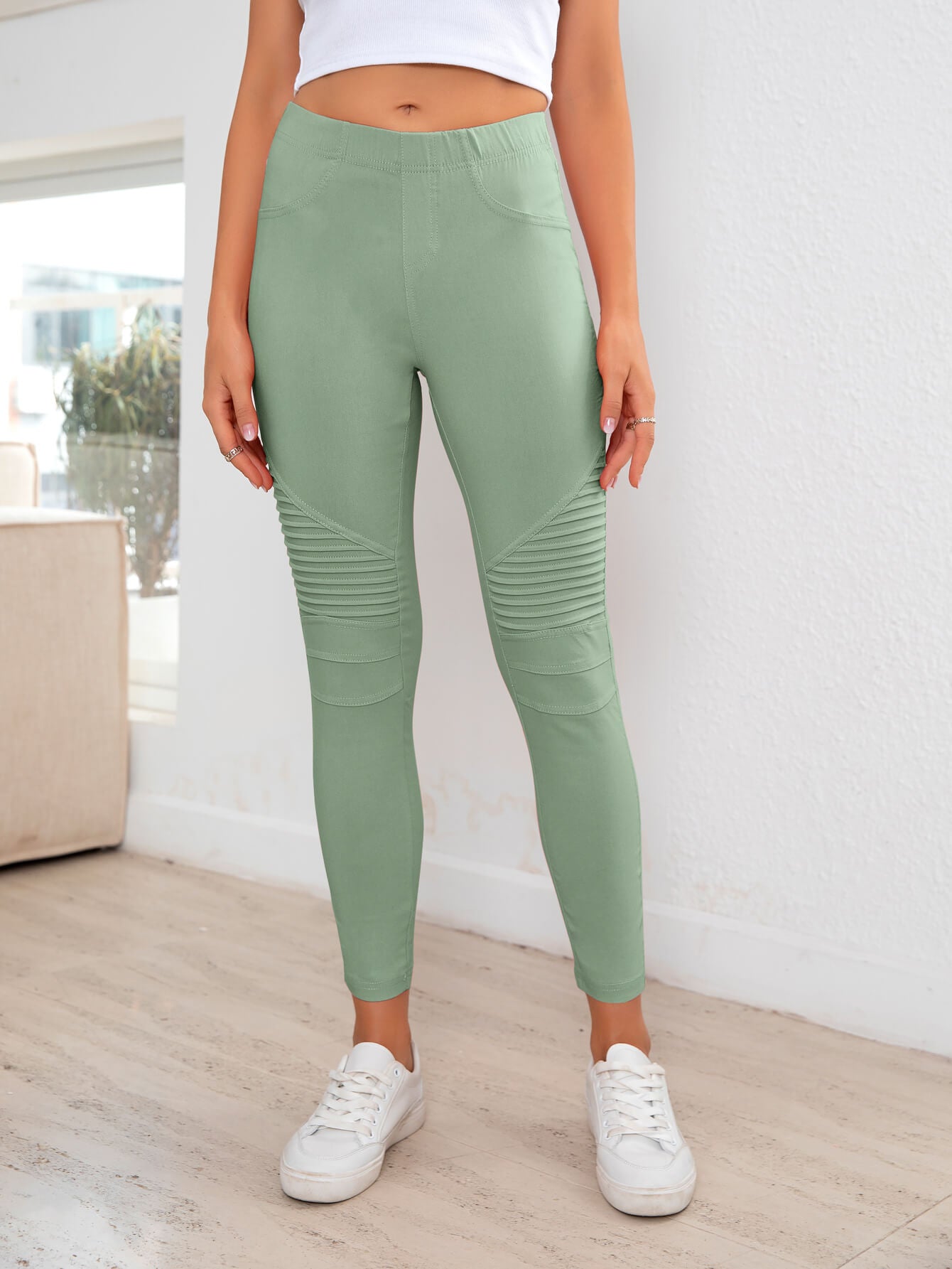 Ribbed Detail Leggings - AllIn Computer