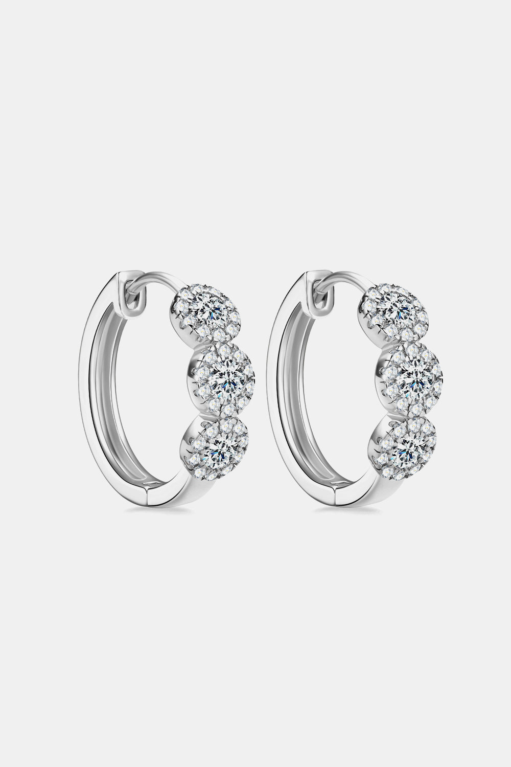 Moissanite 925 Sterling Silver Huggie Earrings - AllIn Computer