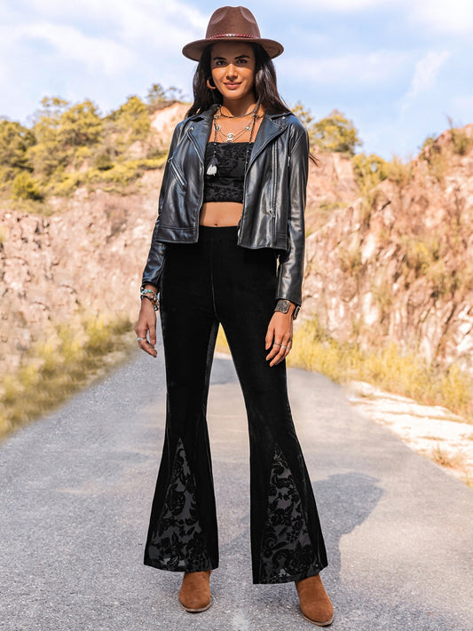 High Waist Flare Leg Pants - AllIn Computer