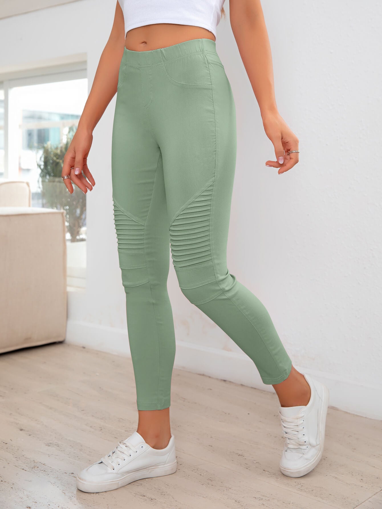 Ribbed Detail Leggings - AllIn Computer