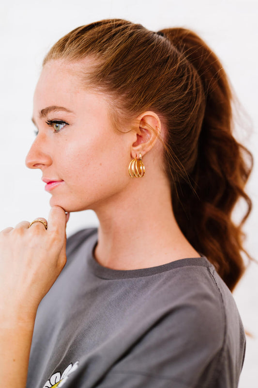 Three Is Better Than One C-Hoop Earrings - AllIn Computer