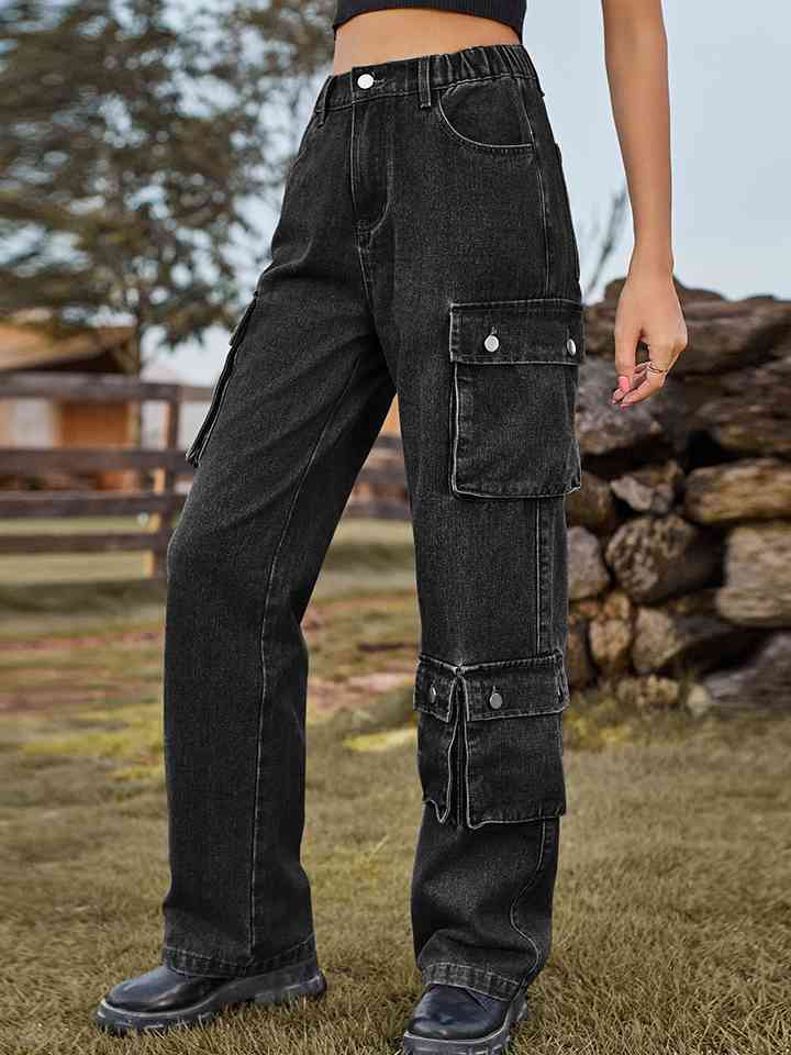 Straight Leg Cargo Jeans - AllIn Computer