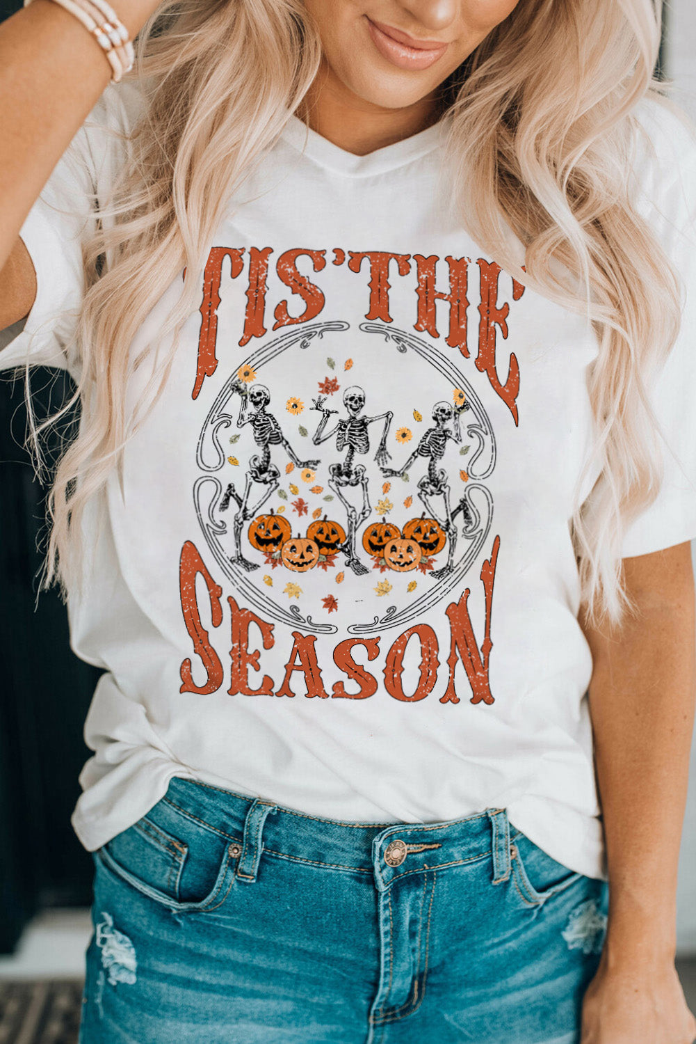 Round Neck Short Sleeve Halloween Season Graphic T-Shirt - AllIn Computer