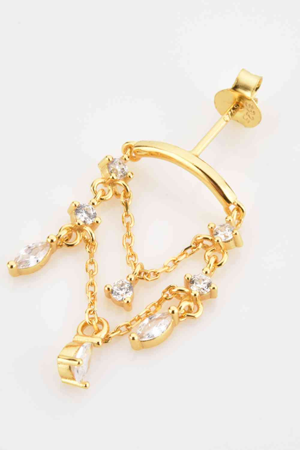 Zircon 925 Sterling Silver Single Chandelier Earring - AllIn Computer