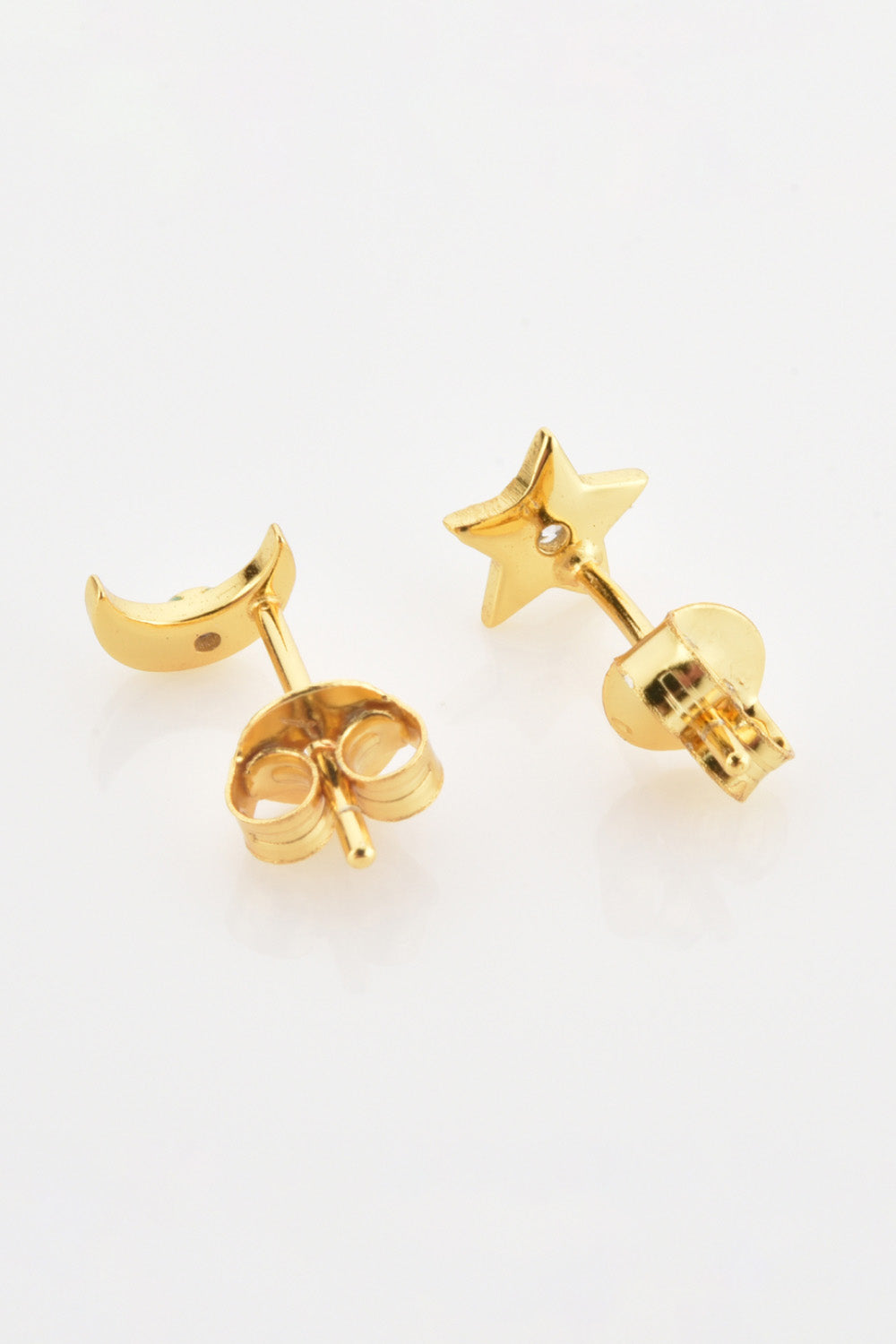 Star and Moon Zircon Mismatched Earrings - AllIn Computer
