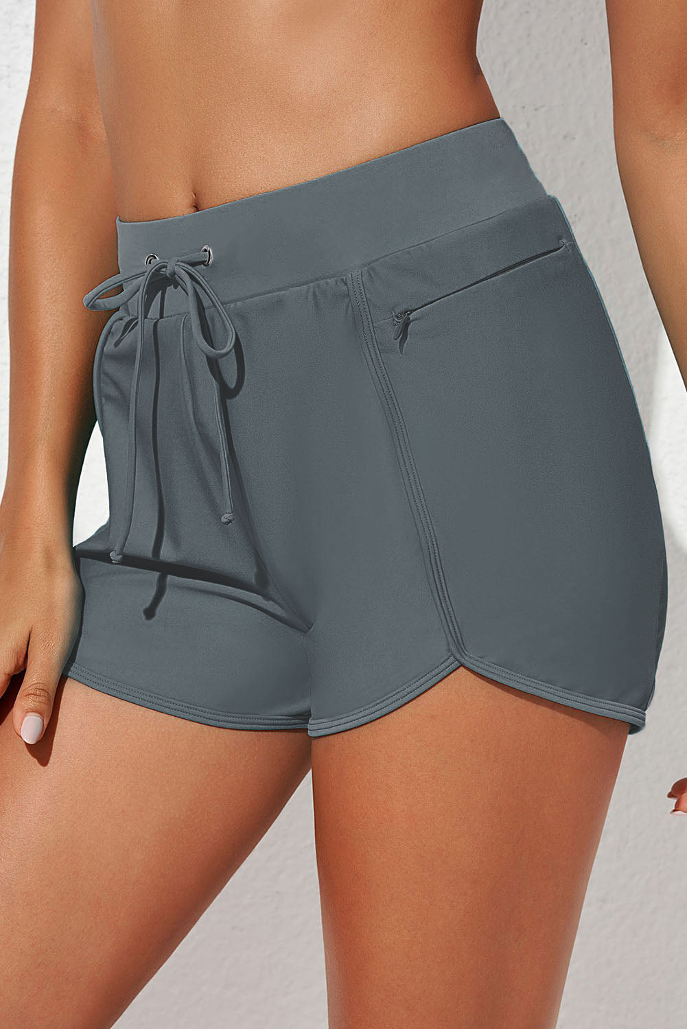 Drawstring Waist Swim Shorts - AllIn Computer