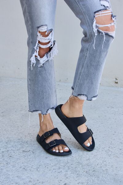 Forever Link Double Buckle Open-Toe Sandals - AllIn Computer
