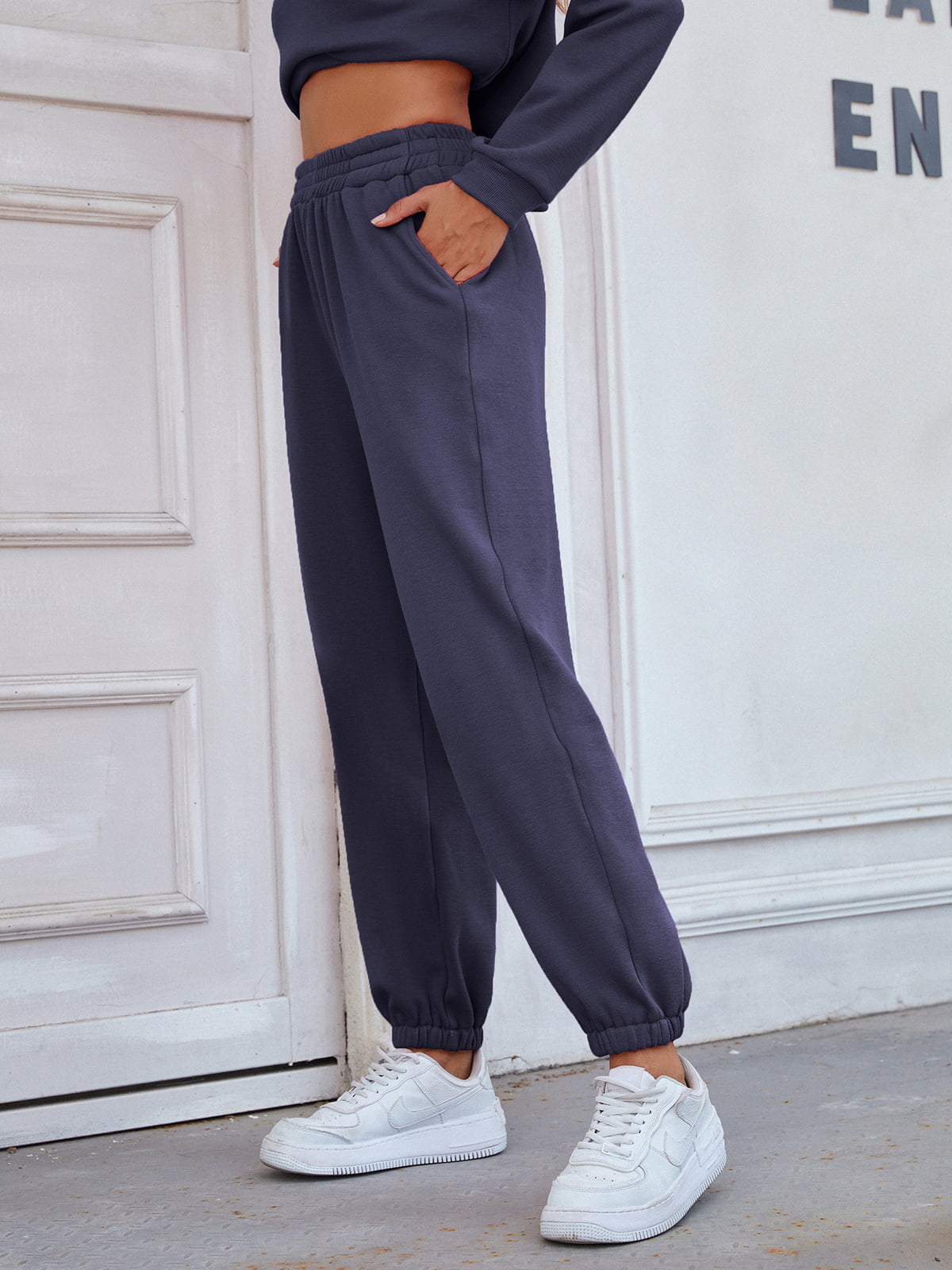 Elastic Waist Joggers with Pockets - AllIn Computer
