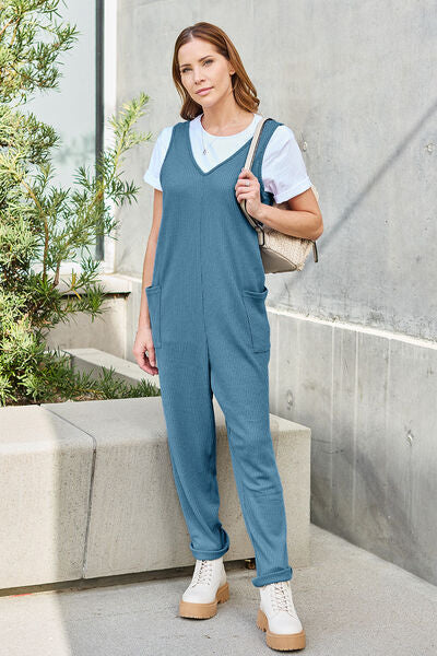 Double Take Full Size Sleeveless Straight Jumpsuit - AllIn Computer