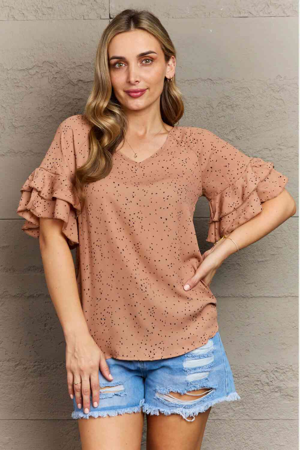 Hailey & Co Darling Delights Polka Dot Woven Top - AllIn Computer