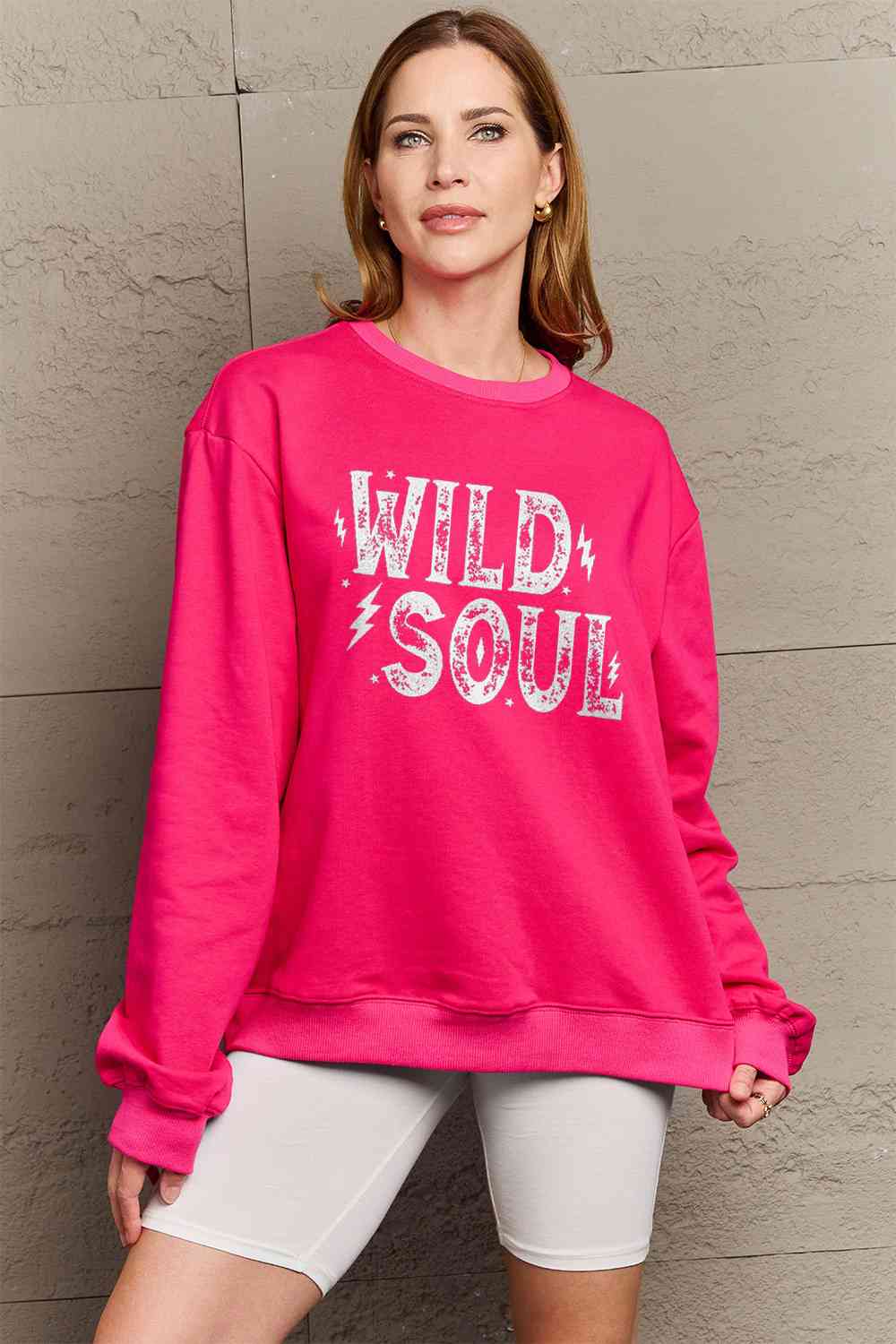 Simply Love Full Size WILD SOUL Graphic Sweatshirt - AllIn Computer