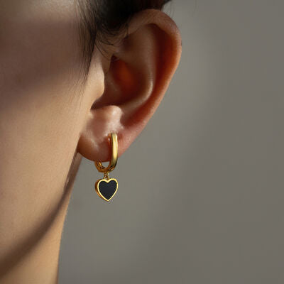 925 sterling silver Heart Drop Earrings - AllIn Computer