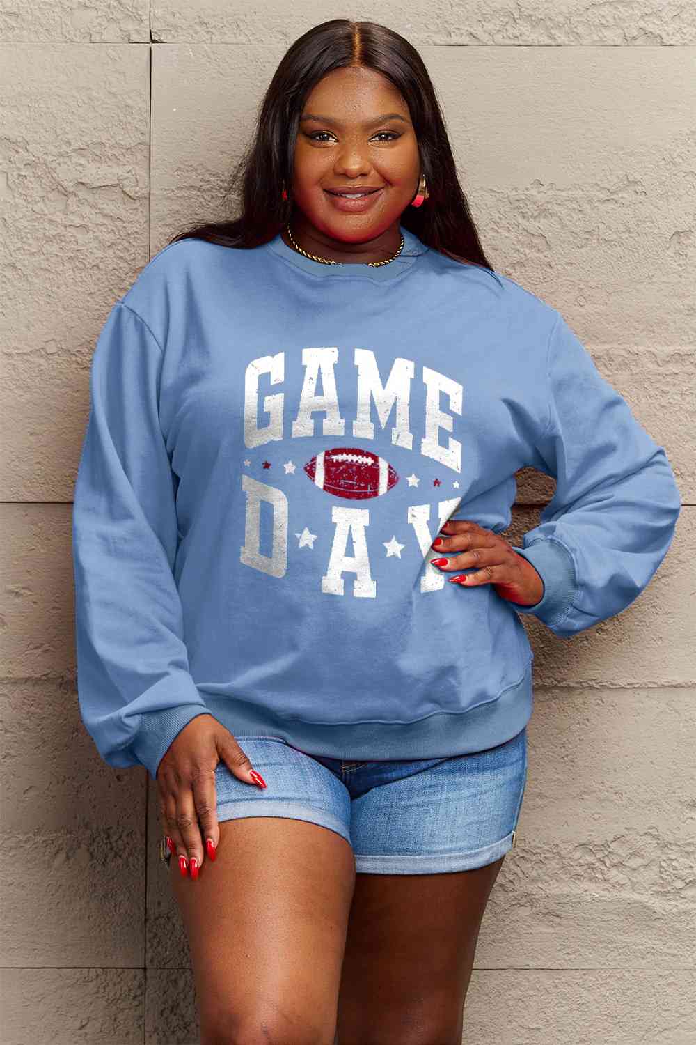 Simply Love Full Size GAME DAY Graphic Sweatshirt - AllIn Computer