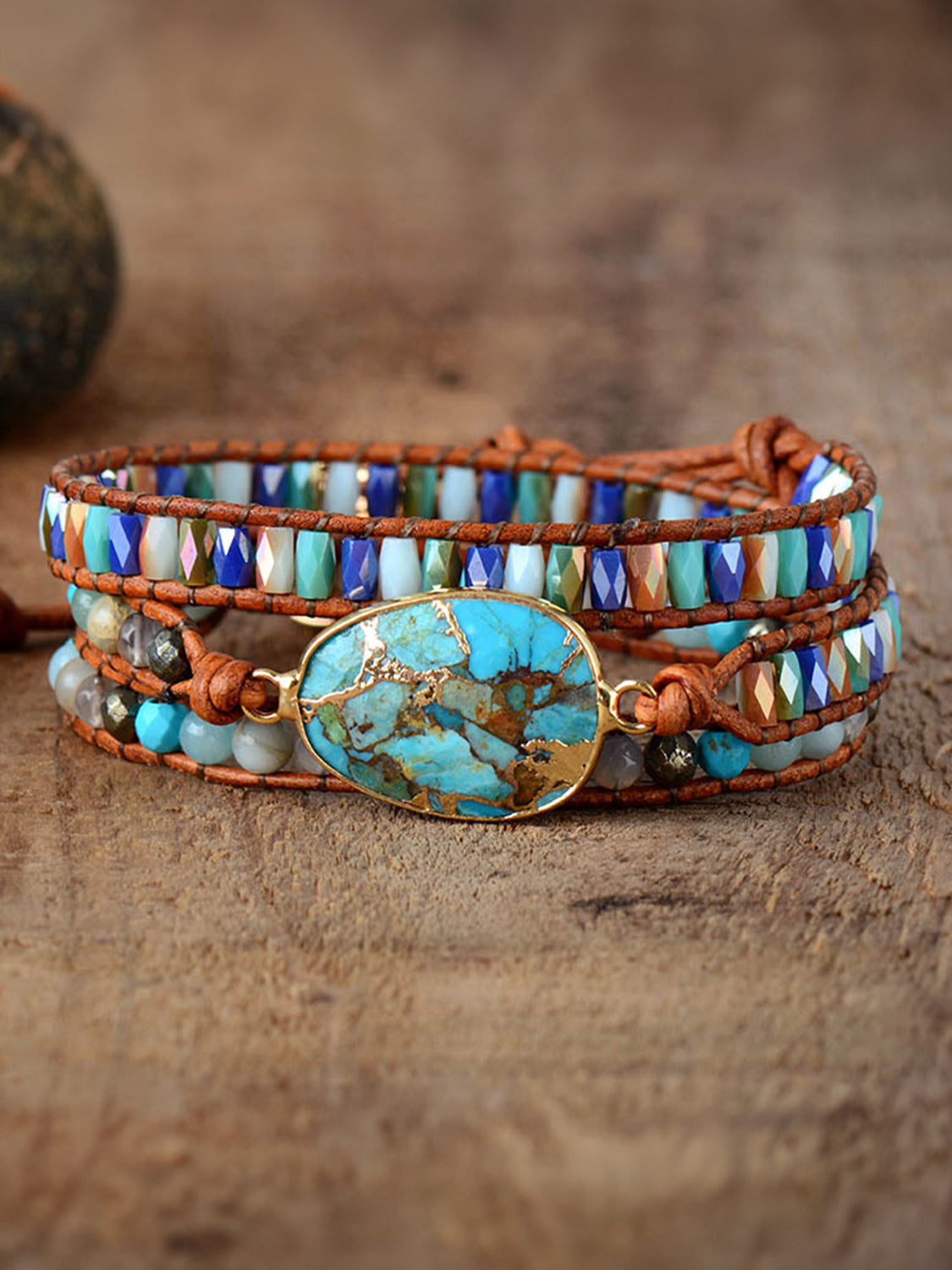Triple-Layer Natural Stone Bracelet - AllIn Computer