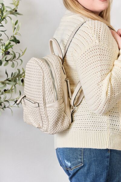 SHOMICO PU Leather Woven Backpack - AllIn Computer