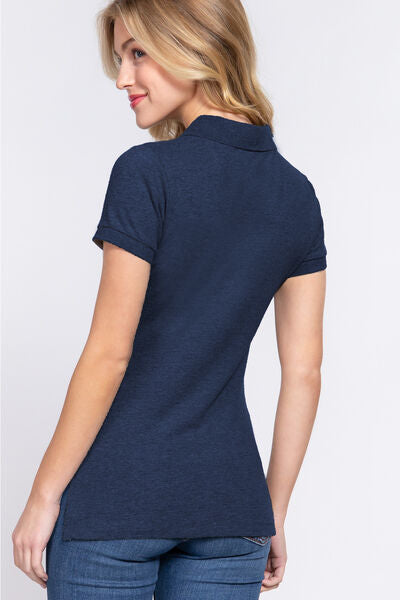ACTIVE BASIC Full Size Classic Short Sleeve Polo Top - AllIn Computer
