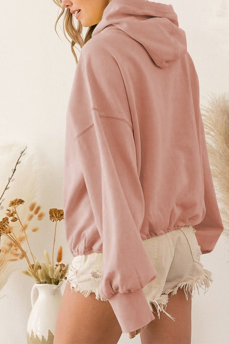Zip-Up Dropped Shoulder Hoodie - AllIn Computer