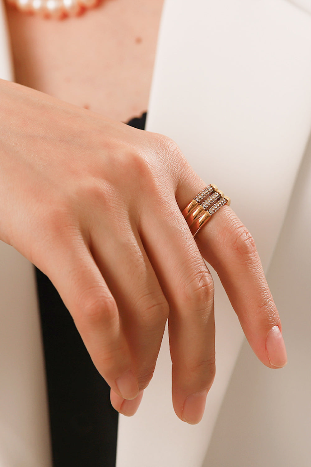 Triple-Layered Rhinestone Ring - AllIn Computer