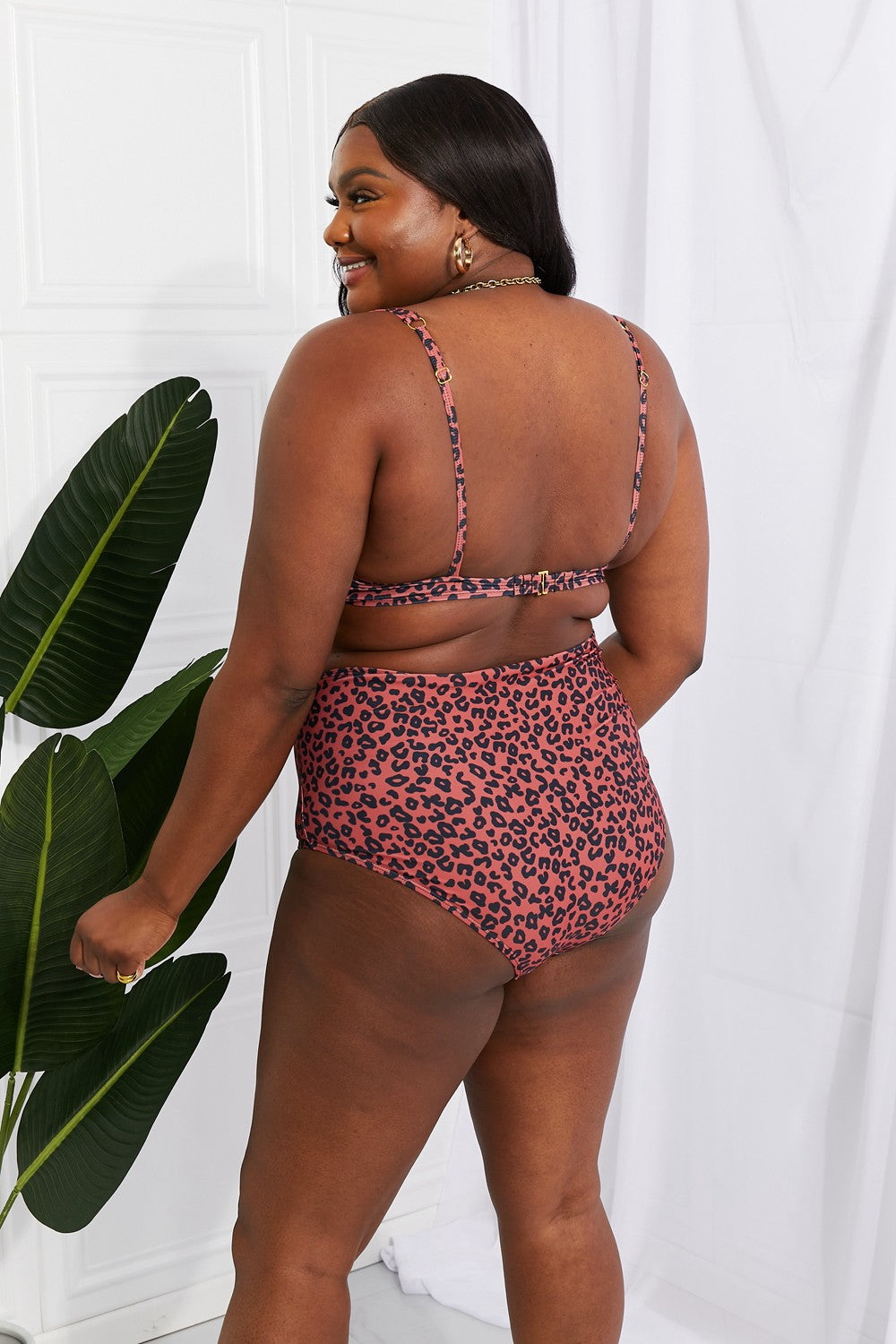 Marina West Swim Take A Dip Twist High-Rise Bikini in Ochre - AllIn Computer