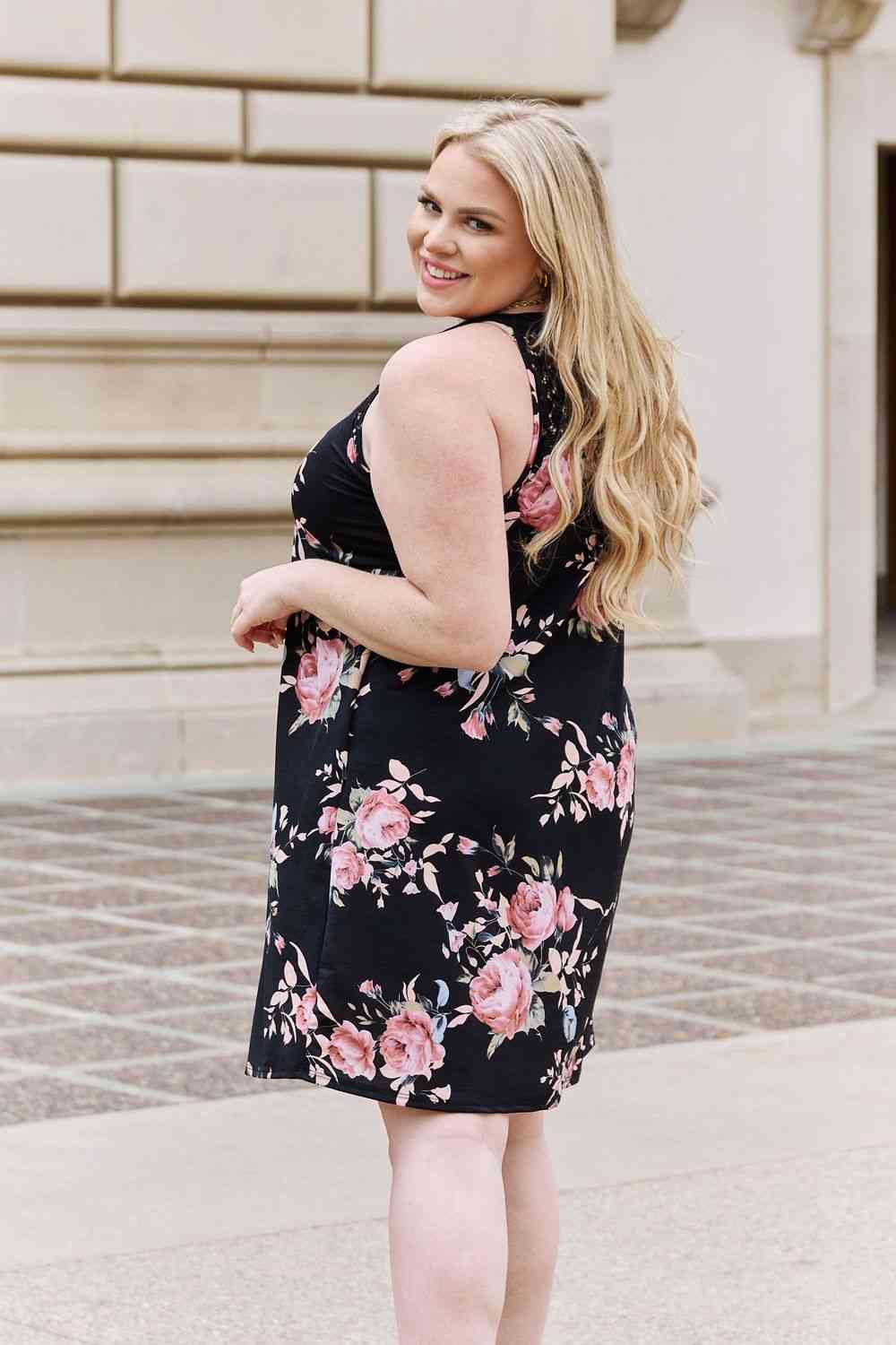 Heimish On A Journey Full Size Floral Lace Detail Sleeveless Dress - AllIn Computer