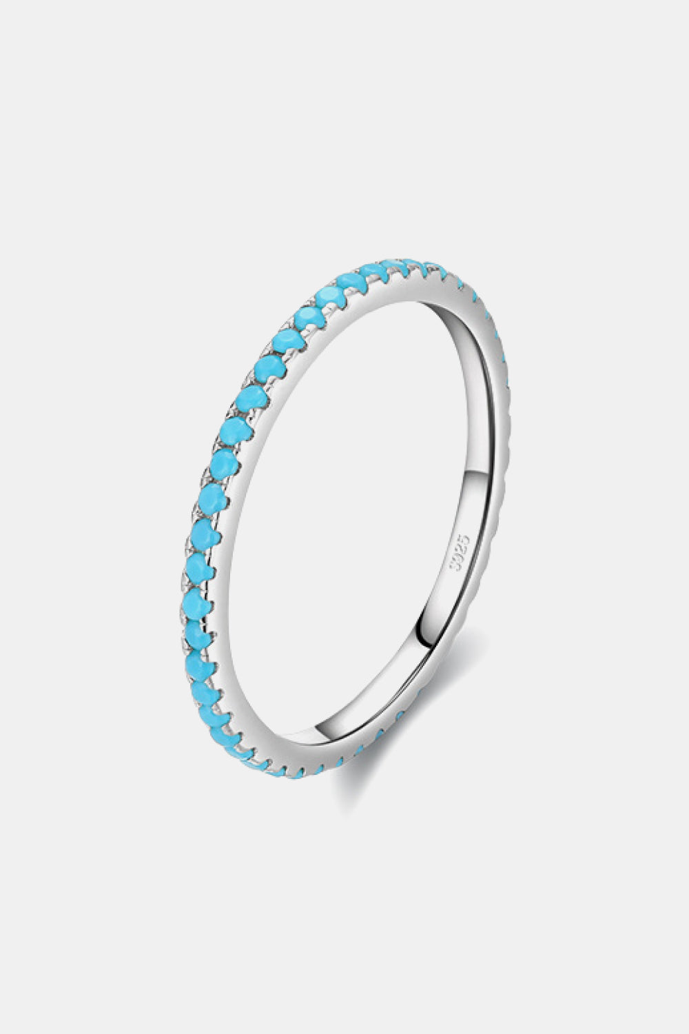 925 Sterling Silver Artificial Turquoise Ring - AllIn Computer