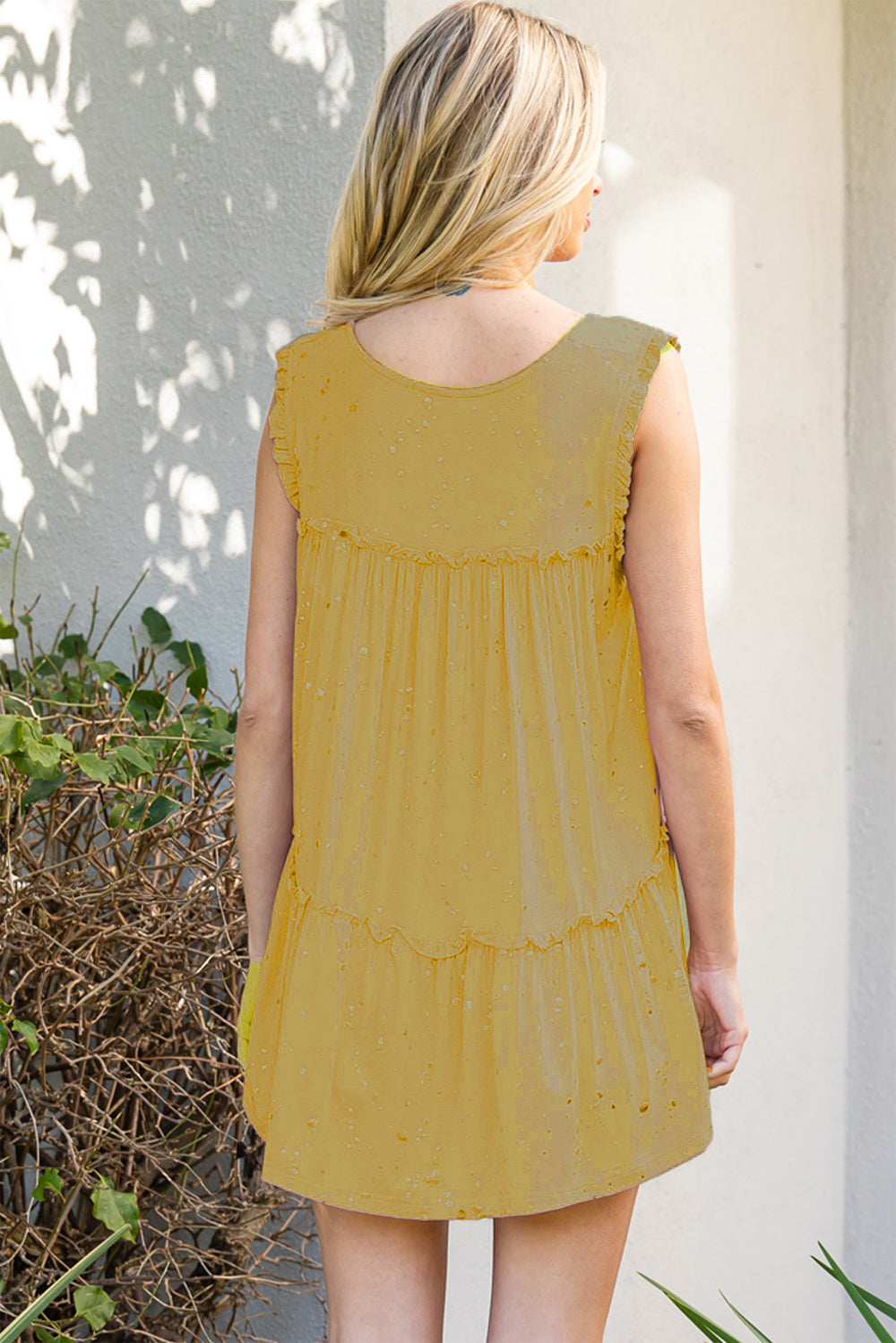 Ruched Frill V-Neck Tank - AllIn Computer