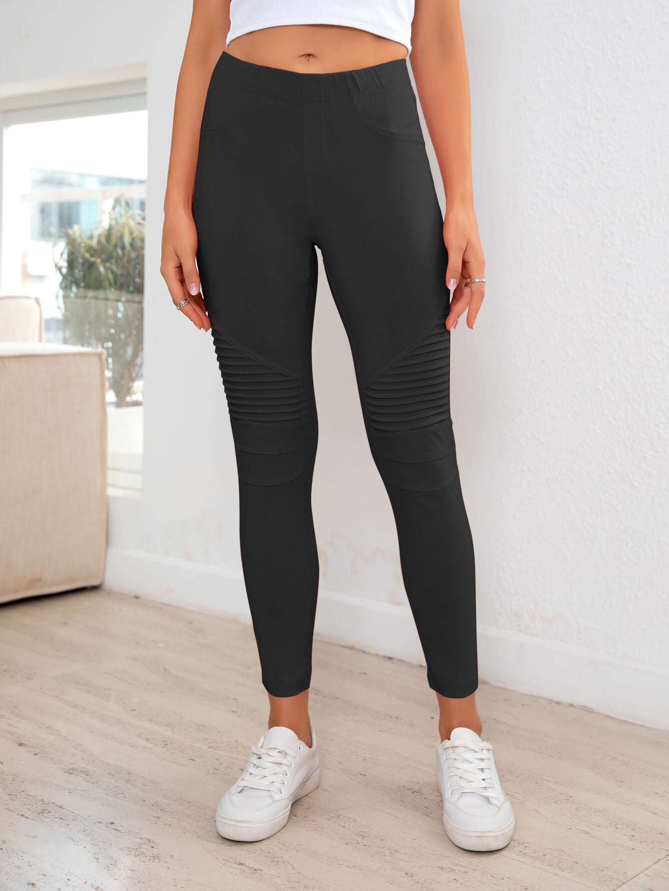 Ribbed Detail Leggings - AllIn Computer