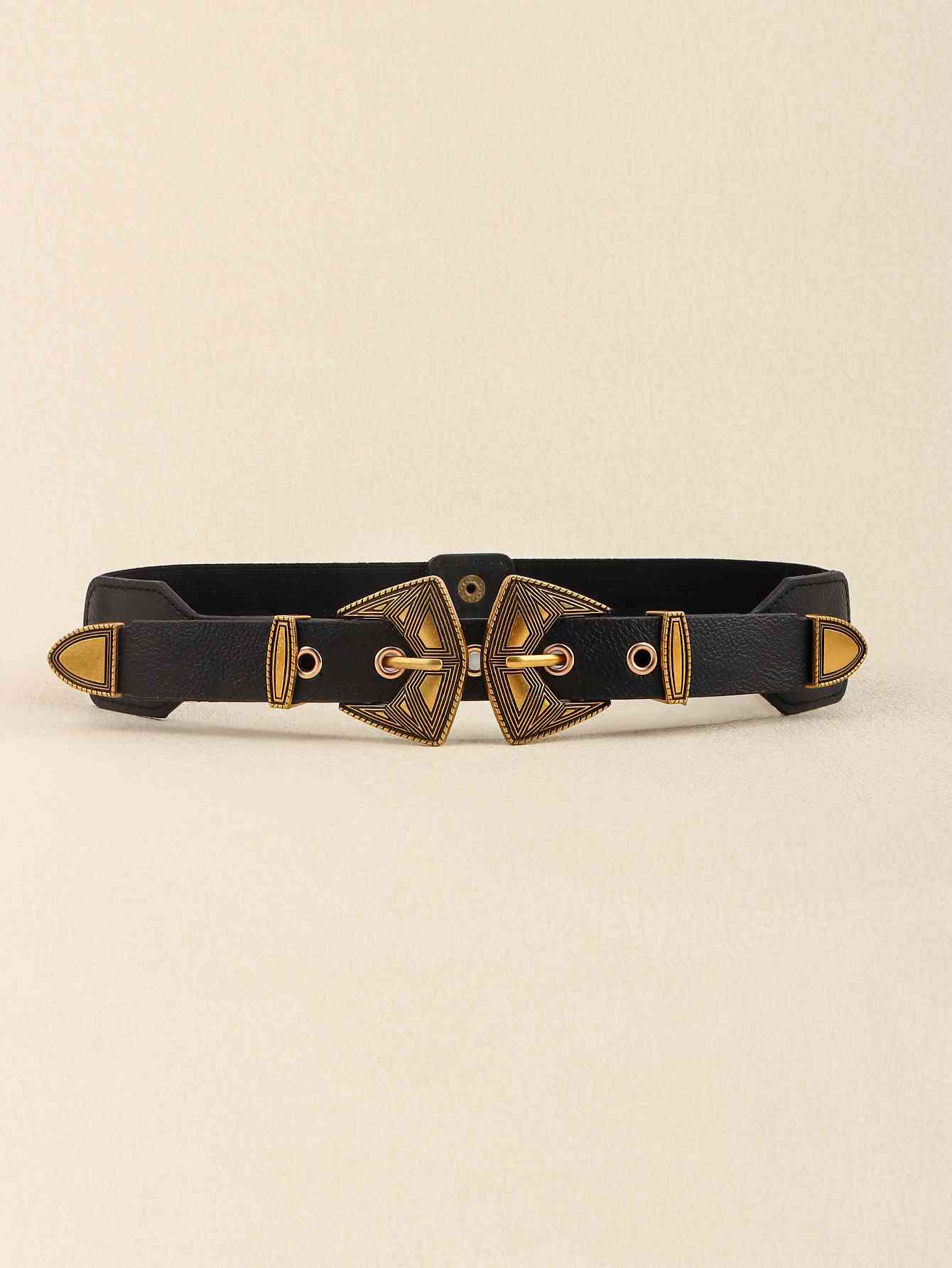 Double Buckle PU Leather Belt - AllIn Computer