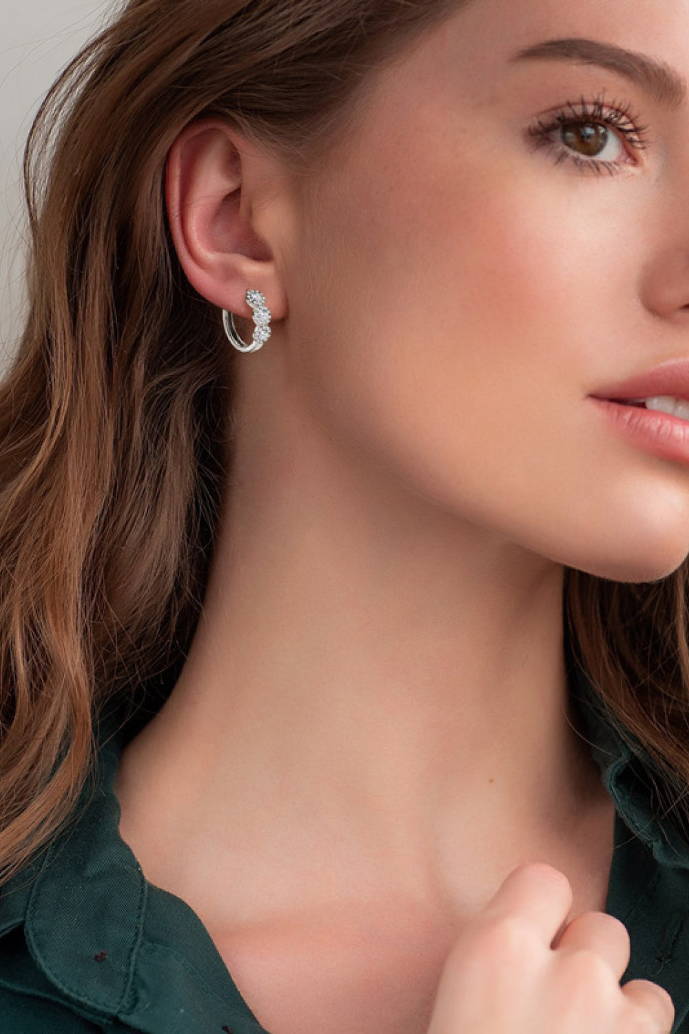 Moissanite 925 Sterling Silver Huggie Earrings - AllIn Computer