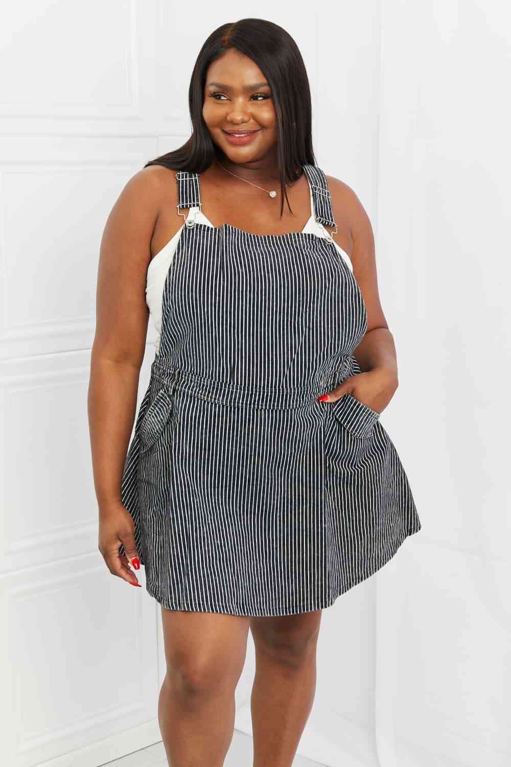 White Birch To The Park Full Size Overall Dress in Black - AllIn Computer