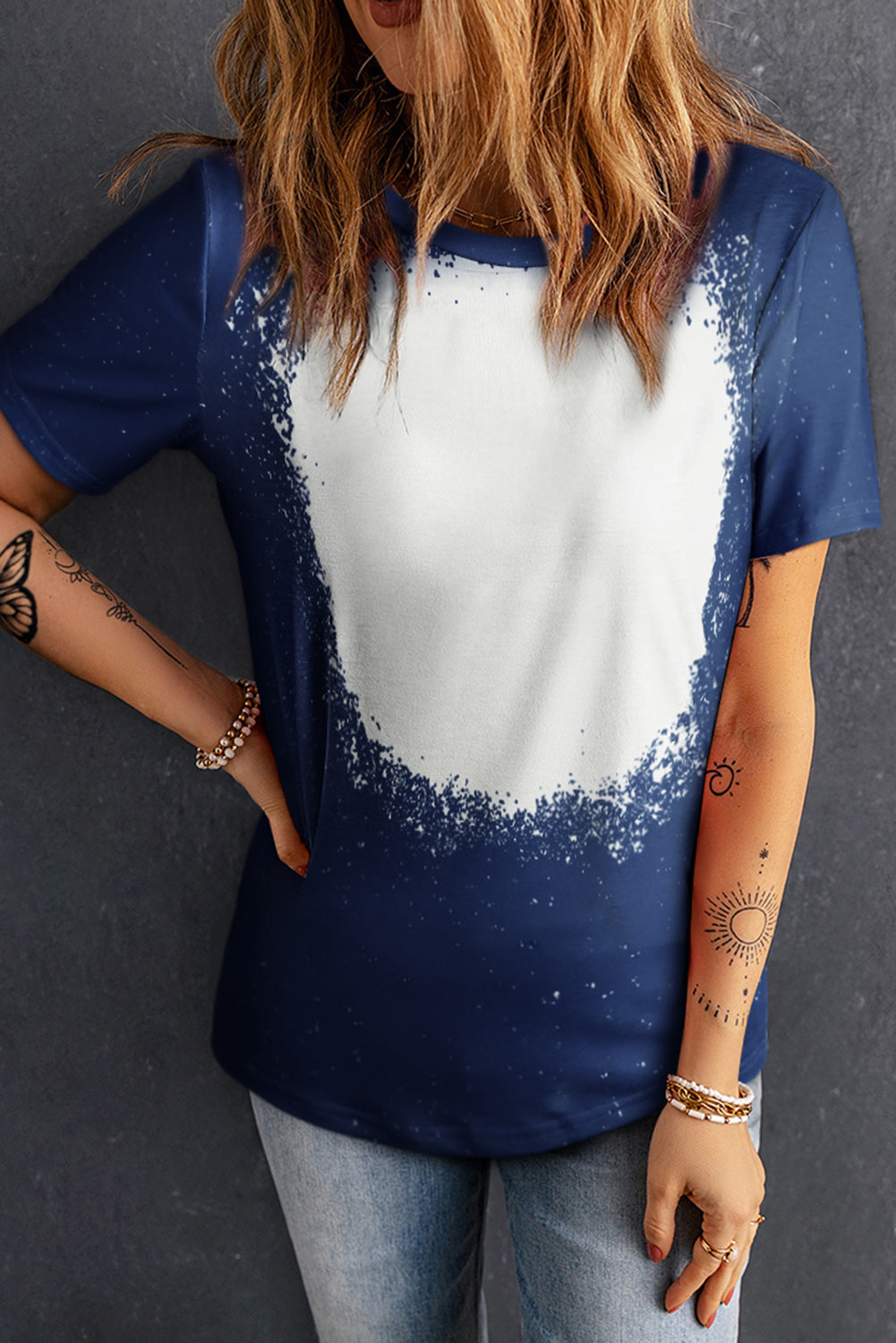 Tie-Dye Round Neck Short Sleeve T-Shirt - AllIn Computer