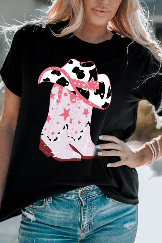 Cowboy Hat and Boots Graphic Tee - AllIn Computer