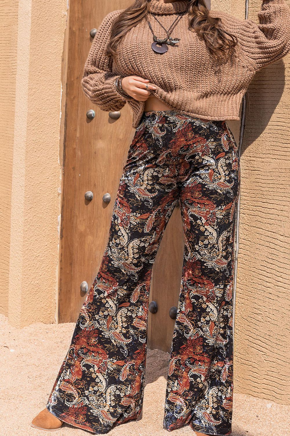Plus Size Printed Wide Leg Long Pants - AllIn Computer