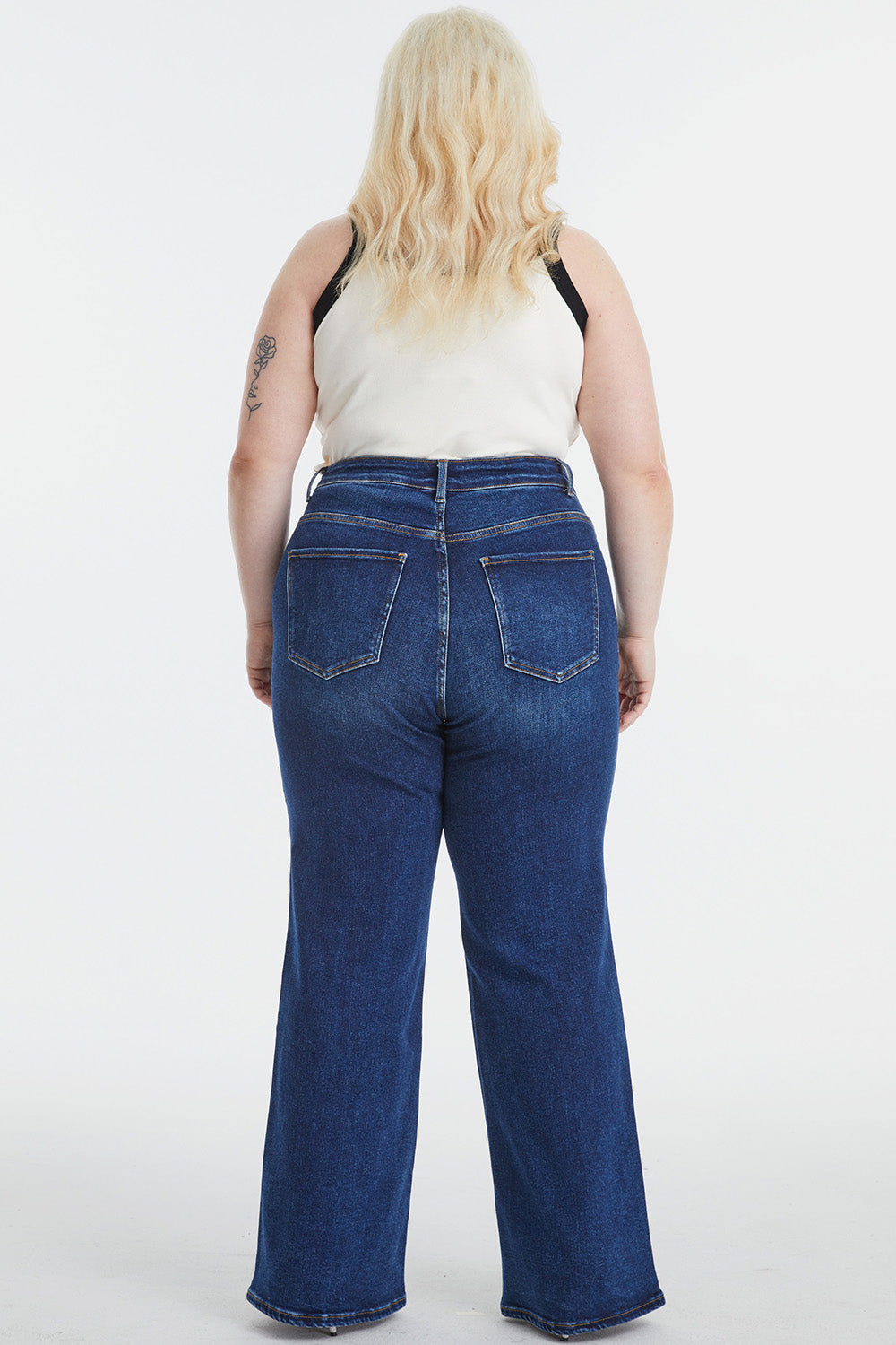 BAYEAS Full Size High Waist Cat's Whisker Wide Leg Jeans - AllIn Computer