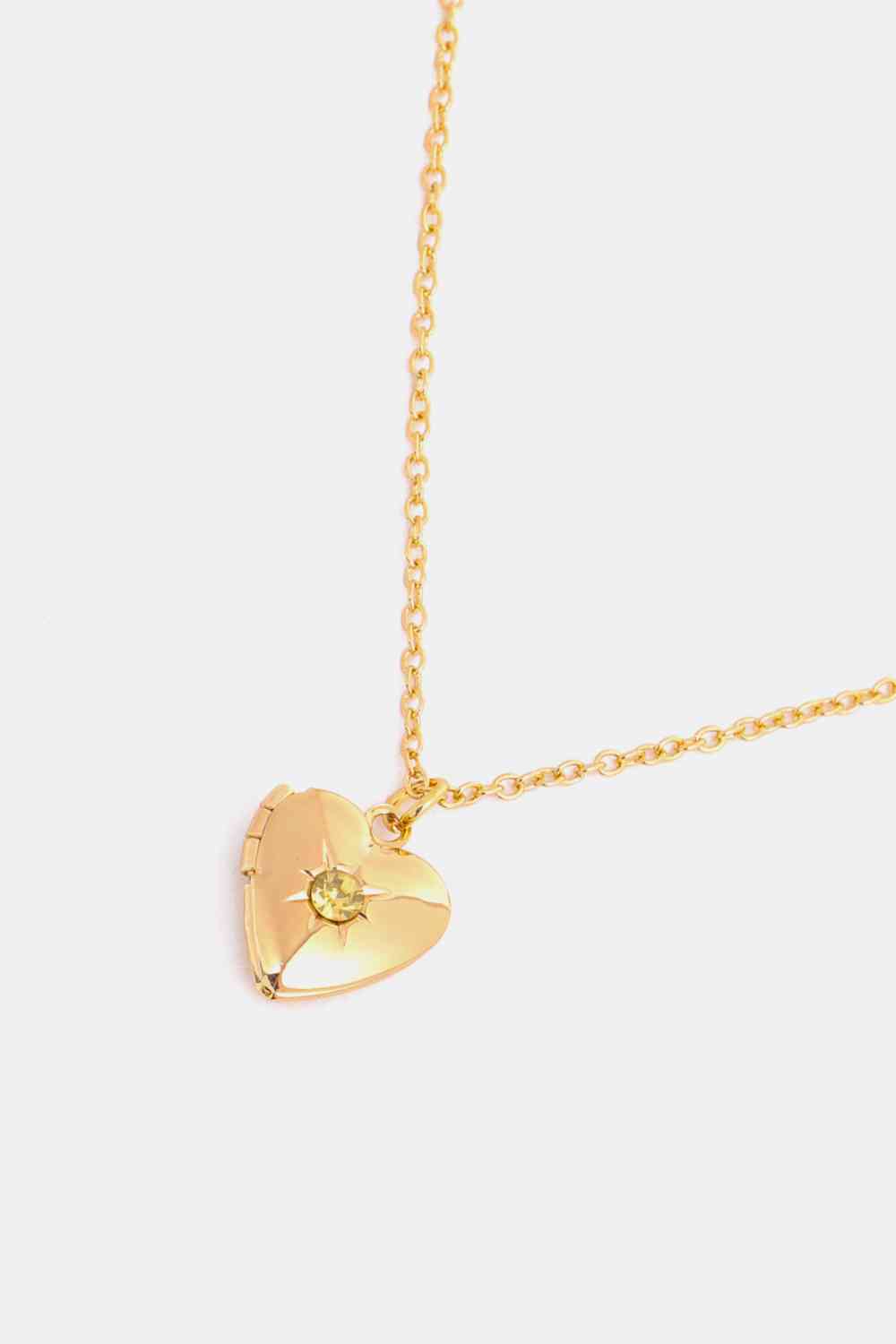 Zircon Heart Shape 14K Gold-Plated Pendant Necklace - AllIn Computer