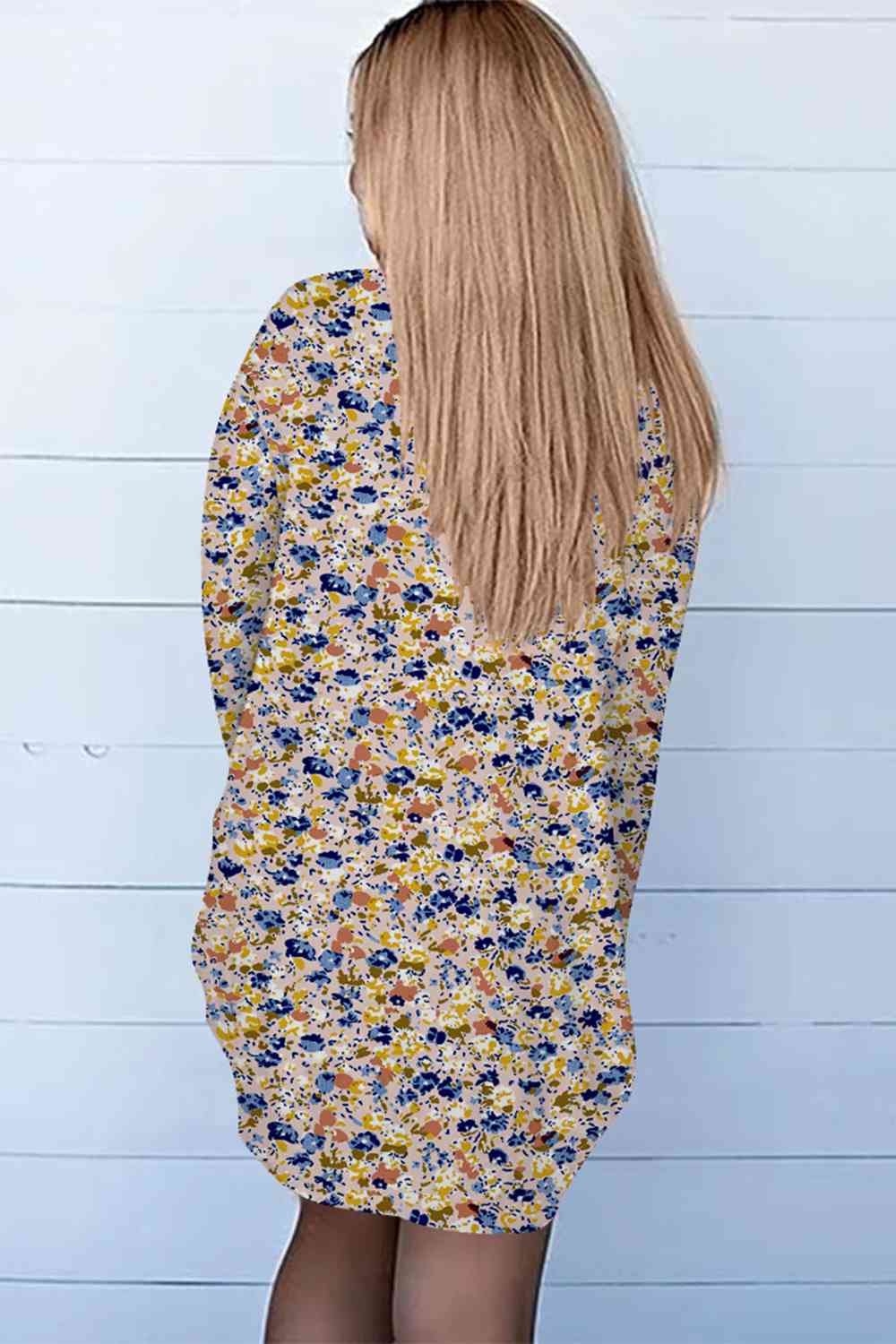 Printed Long Sleeve Cardigan - AllIn Computer