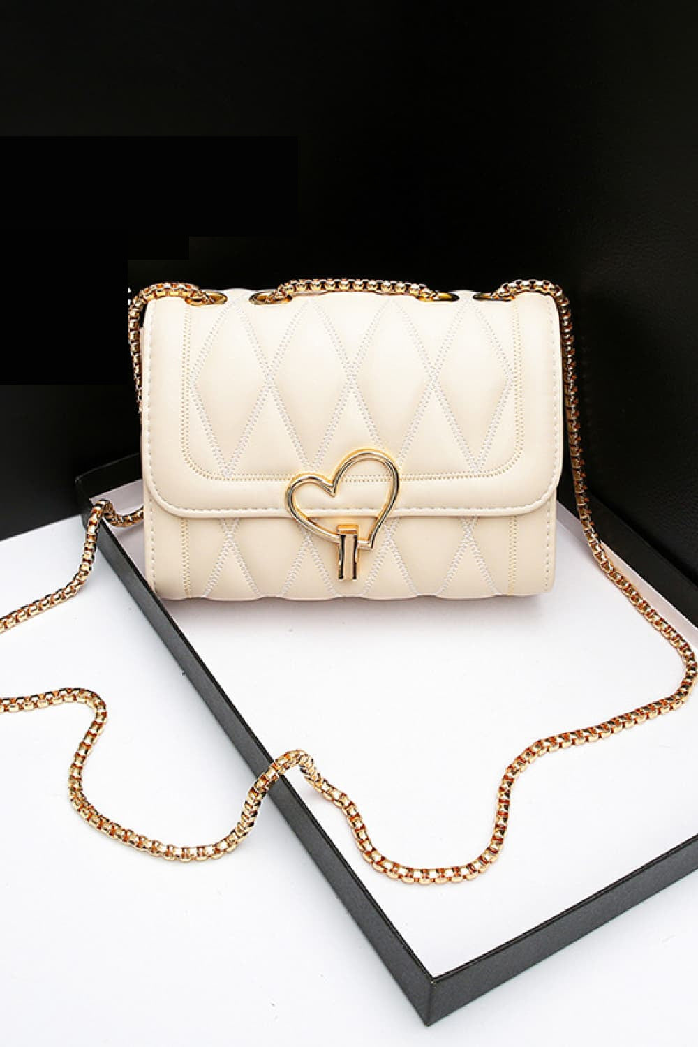 Heart Buckle PU Leather Crossbody Bag - AllIn Computer