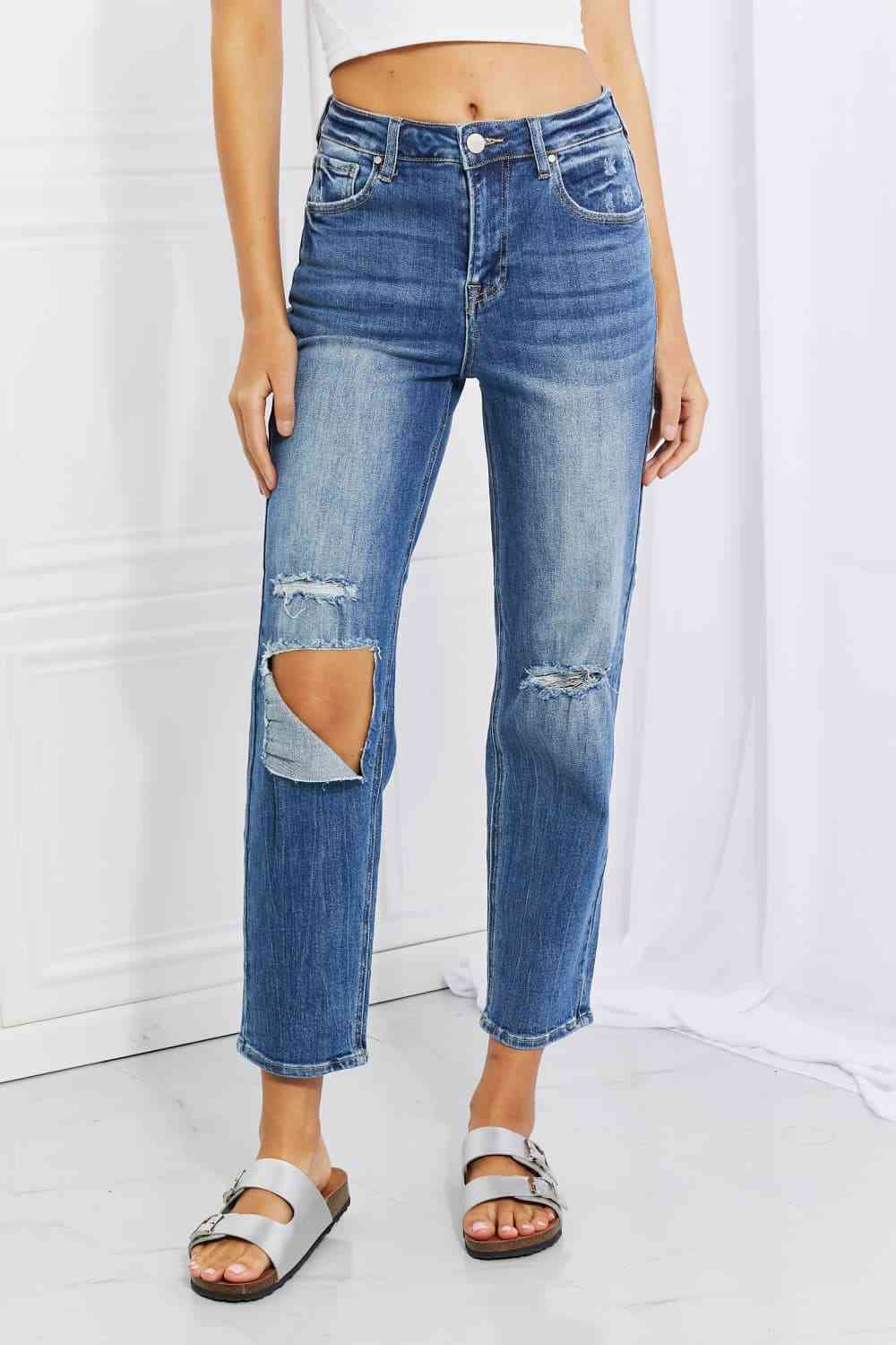 RISEN Full Size Emily High Rise Relaxed Jeans - AllIn Computer