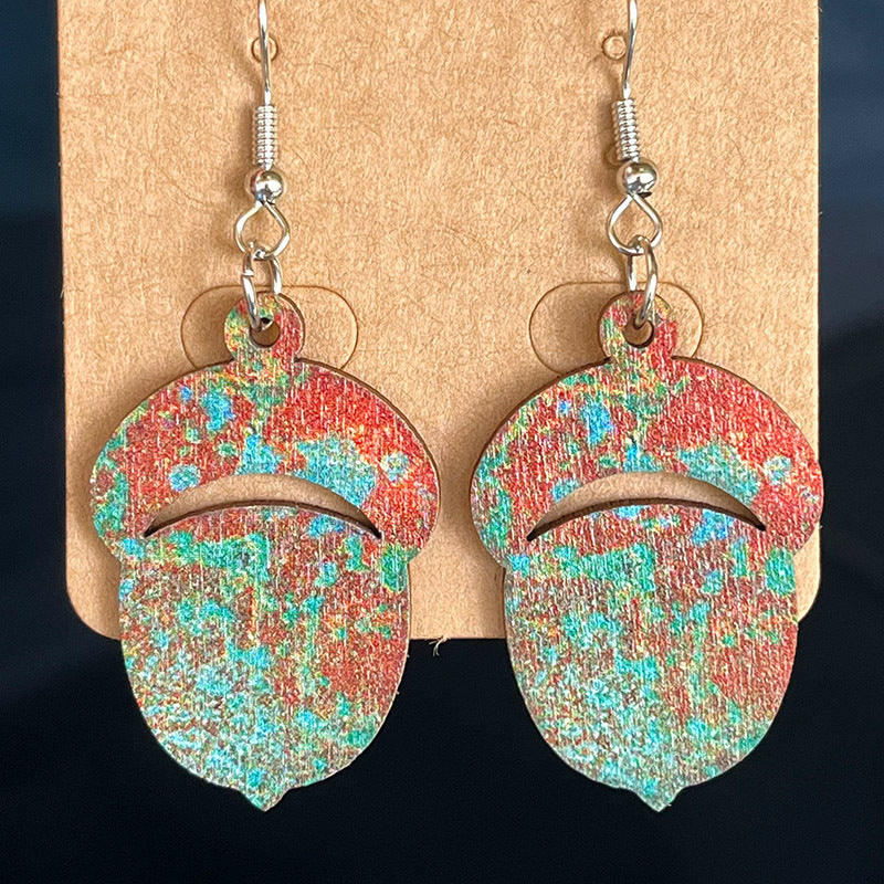 Wooden Dangle Earrings - AllIn Computer