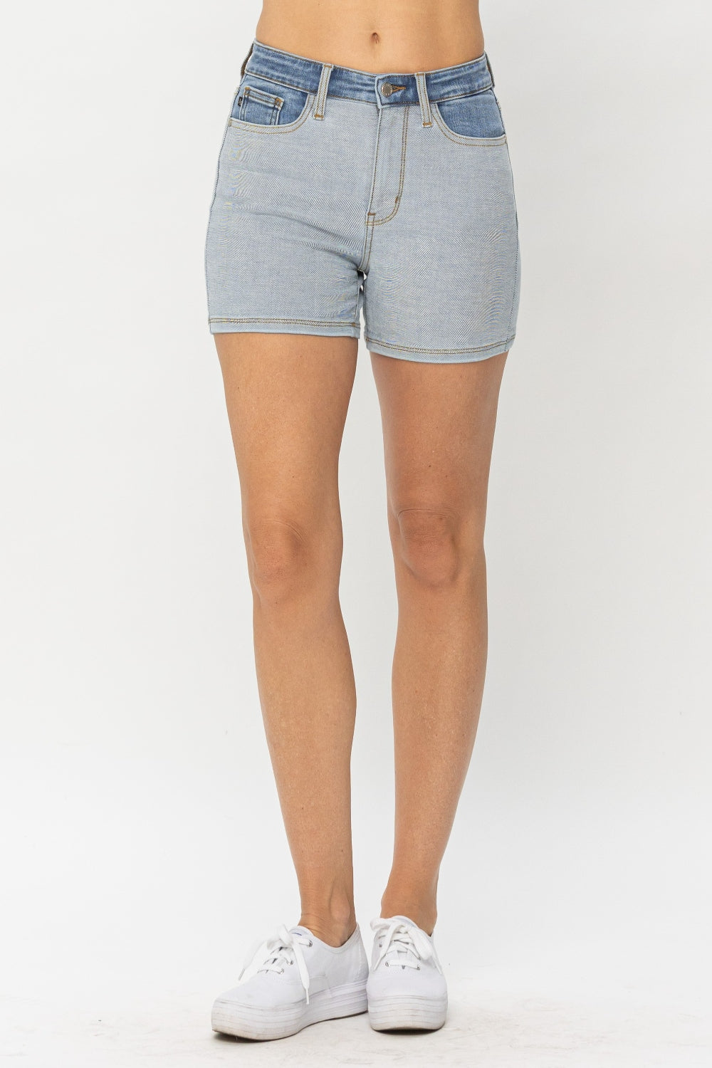 Judy Blue Full Size Color Block Denim Shorts - AllIn Computer