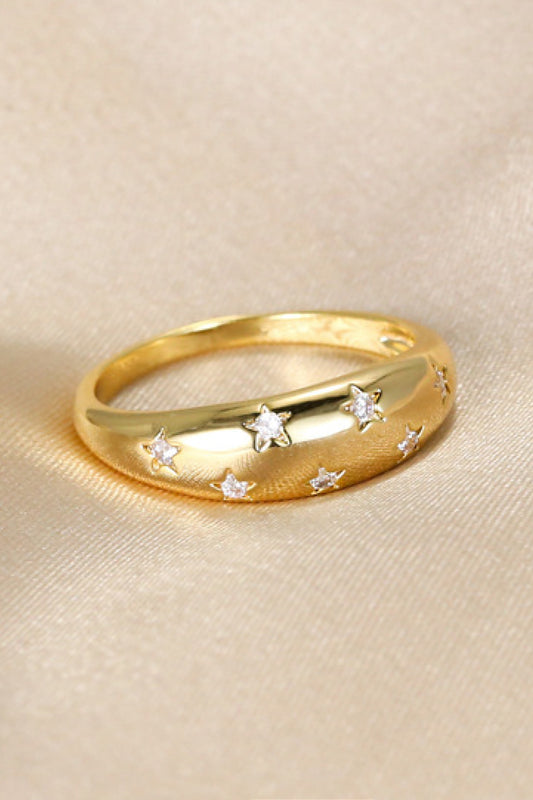 Inlaid Zircon Star Ring - AllIn Computer